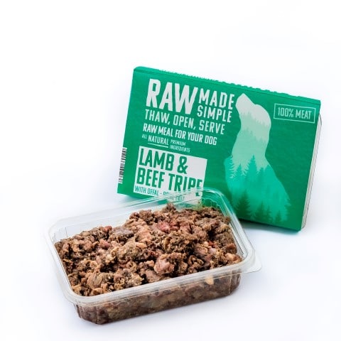 Lamb and Beef Tripe raw dog food