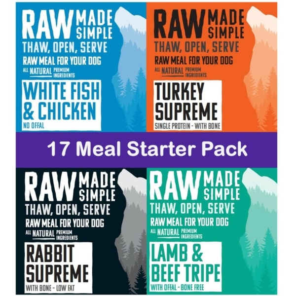 Raw Made Simple Starter Pack 17 Raw Dog Food Meals