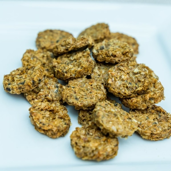 Dried Red Fish Biscuits, raw made simple dog food treat
