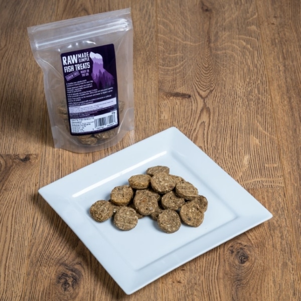 Dried White Fish Biscuits, raw made simple dog food treat