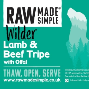 lamb and Beef Tripe raw dog food